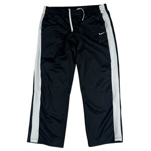 Vintage Y2K Nike Baggy Track Pants Wide Leg Striped Sides Black Men’s Size Large